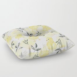 Spring Chicks Floral Floor Pillow