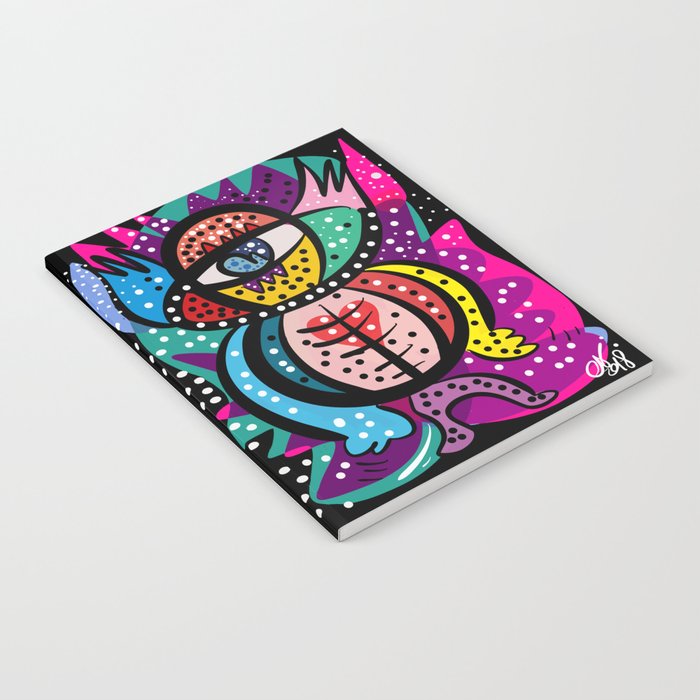 Joyful Sweet Loving Monster Graffiti Street Art Notebook By Emmanuelsignorino
