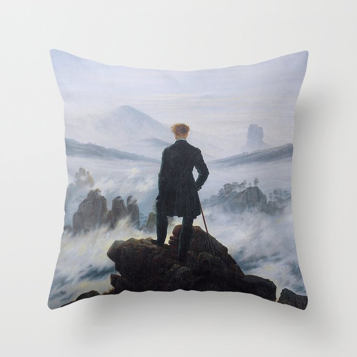 Wanderer above the Sea of Fog - Caspar David Friedrich  Throw Pillow