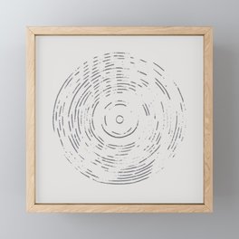 Record Black and White Framed Mini Art Print