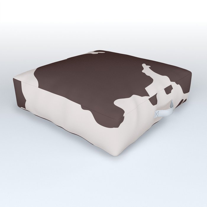 Howdy Cowhide in Brown + Tan Outdoor Floor Cushion