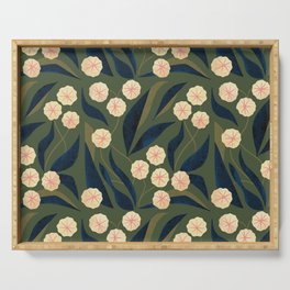 Green Floral Serving Tray