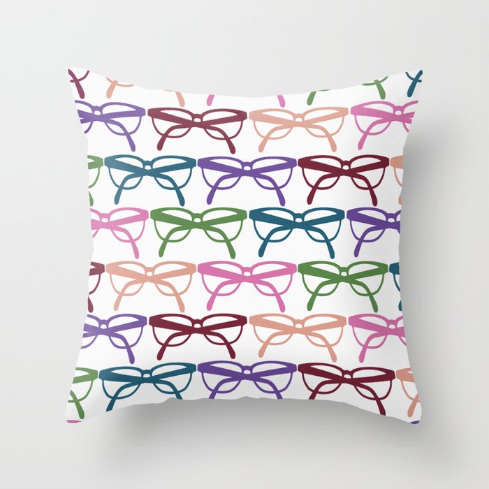 Optometrist Eye Glasses Pattern Print Throw Pillow
