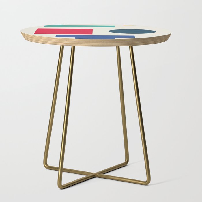 Face Abstract Geometric Color Pop Art Retro Side Table