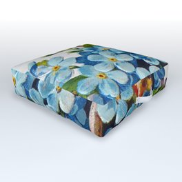 Dachshund and Forget-Me-Nots Outdoor Floor Cushion