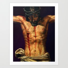 The Father's Son Art Print | Holy, Crown, Jesus, Christ, Death, Painting, Crucifixion, Passion, People 