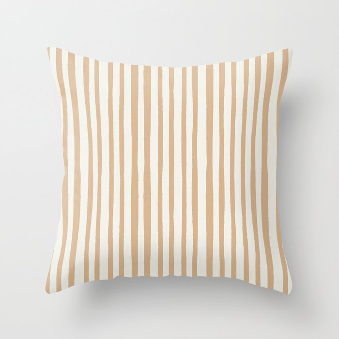 Linear wave_petite_tan Throw Pillow