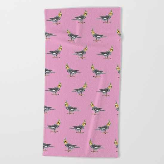 Cockatiel Beach Towel