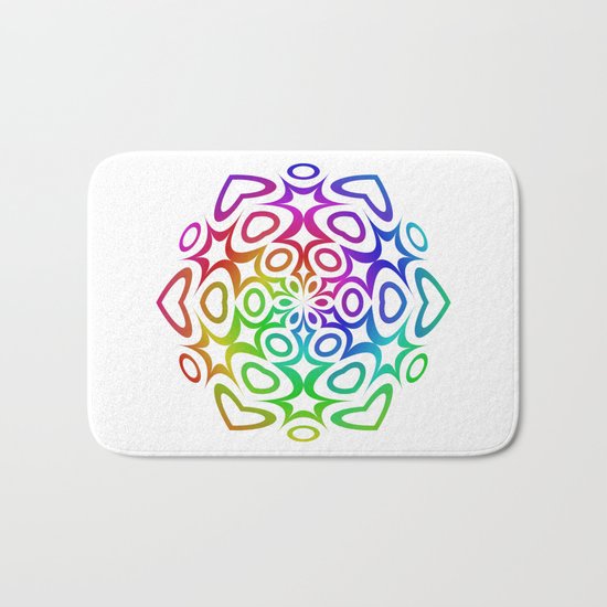 Rainbow ornament Bath Mat