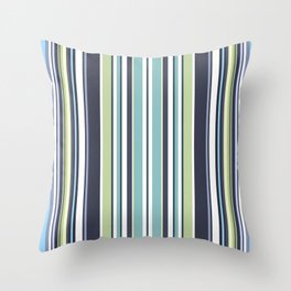 Lavender Mint Blue Stripes Throw Pillow