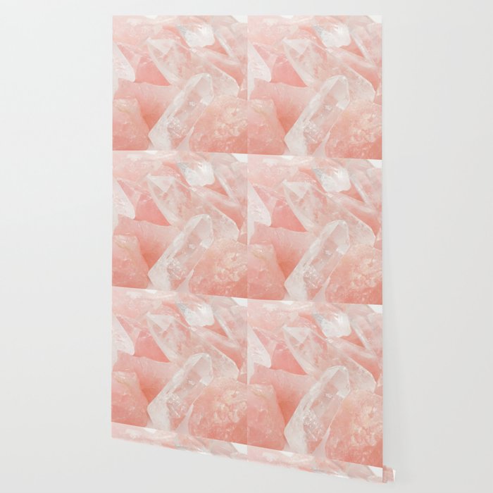 Light Pink Rose Quartz Crystals Wallpaper By Newburydesigns Society6