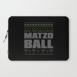 Menorah Deck Matzo Balls Ugly X-Mas Hanukkah 2021 Laptop Sleeve