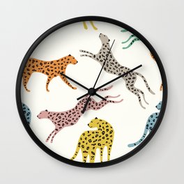 Rainbow leopards Wall Clock