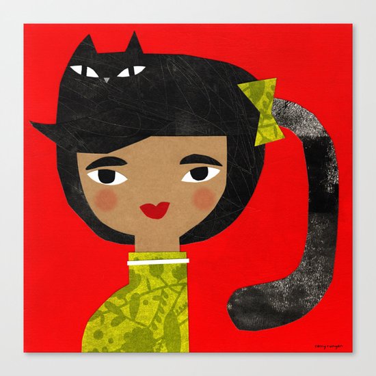 BLACK PONY TAIL Canvas Print