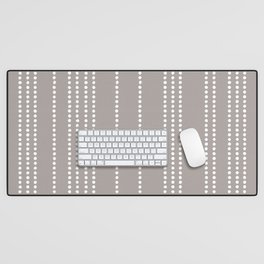 Ethnic Spotted Stripes in Stone Gray Desk Mat