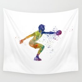 Fitness in watercolor Wall Tapestry