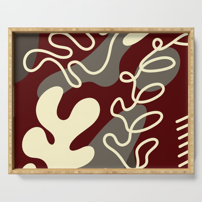 Abstract line shape fern 2 Serving Tray