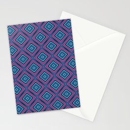Blue and Purple Square Pattern Stationery Card