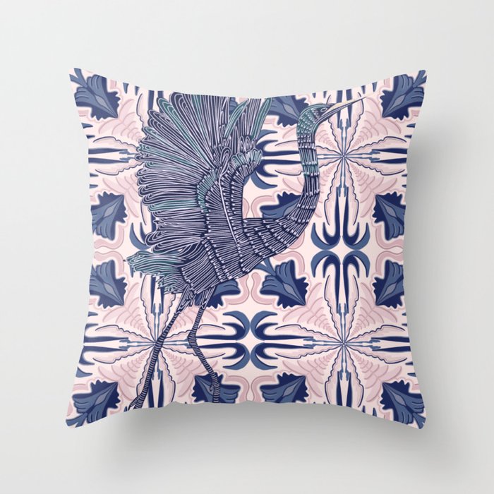 Egret Bird Throw Pillow