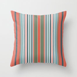 Multi Colored Dash Stripes Throw Pillow