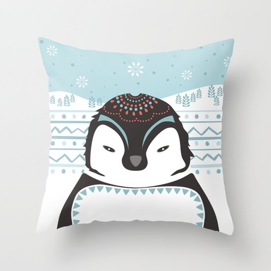 Messer Pinguino Throw Pillow