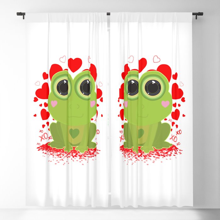 Valentine's Day Frog Blackout Curtain