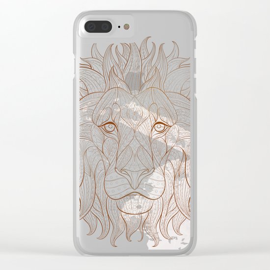 Ethnic Lion Clear iPhone Case