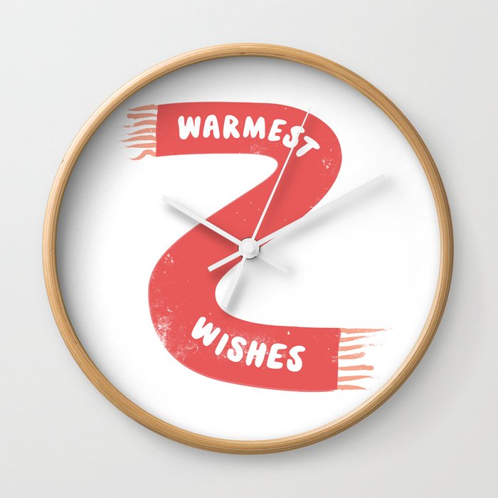 Warmest Wishes Winter Scarf Wall Clock