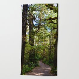 Vegetation growing along the Wild Pacific Trail, Ucluelet BC Beach Towel