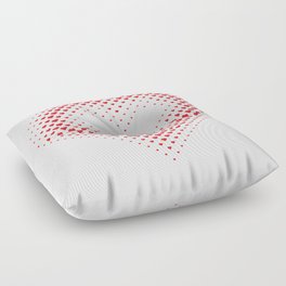 Heart Shape Halftone Dot Red Heart Pattern Floor Pillow