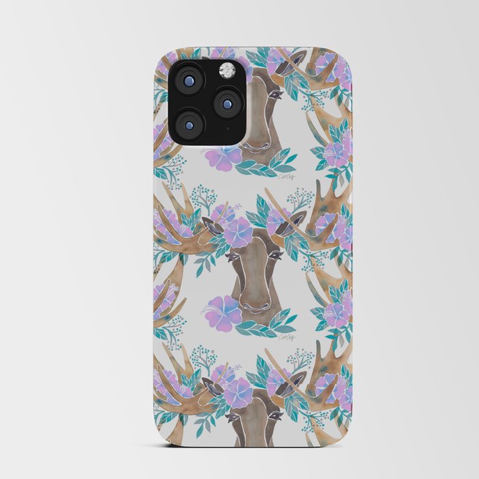 Floral Moose – Pastel iPhone Card Case