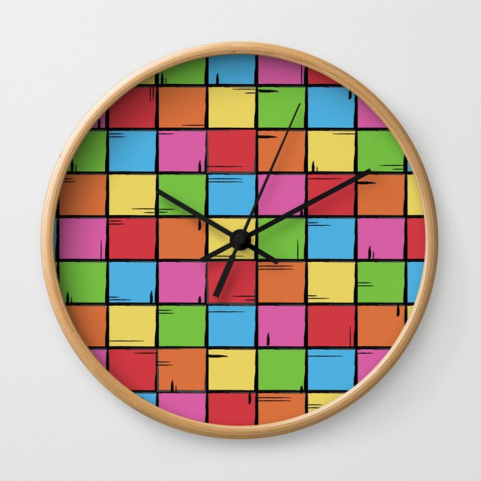 Color Boxes Wall Clock