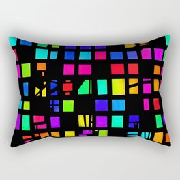 Rainbow Pixel in darck Rectangular Pillow