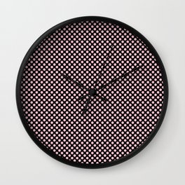 Black and Rose Shadow Polka Dots Wall Clock