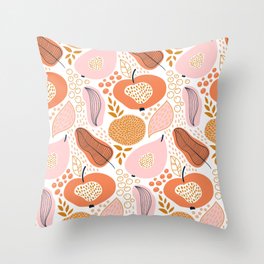 Abstract Peaches Throw Pillow