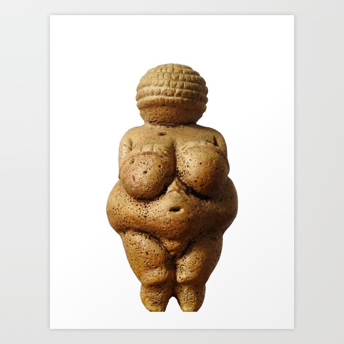 Venus of Willendorf Figurine - Prehistoric Mother Goddess - Wicca and Fertility Idol Art Print