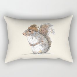 Squirrel with an Acorn Hat Rectangular Pillow