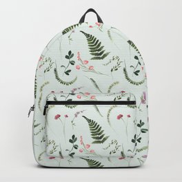 Watercolor Wildflowers Botanical Pattern Backpack