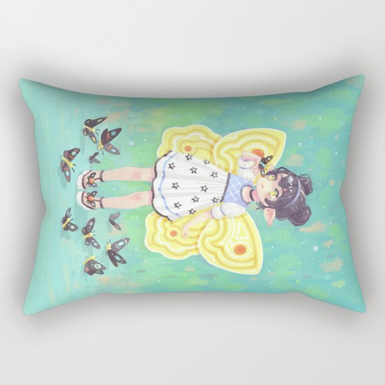 Butterfly Girl Rectangular Pillow