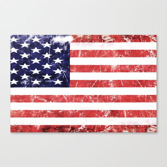 American Grunge Flag Canvas Print