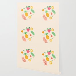 Pineapple Tropical Boho Wallpaper