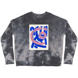 Tribal Pink Blue Fun Colorful Mid Century Modern Abstract Painting Shapes Pattern Crewneck Sweatshirt | Acrylic, Colorful, Fun, Abstract, Ink, Painting, Shapes, Midcentury, Pattern, Tribalpinkblue 