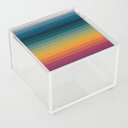 Colorful Abstract Vintage 70s Style Retro Rainbow Summer Stripes Acrylic Box