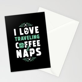 Traveling Coffee And Nap Stationery Card
