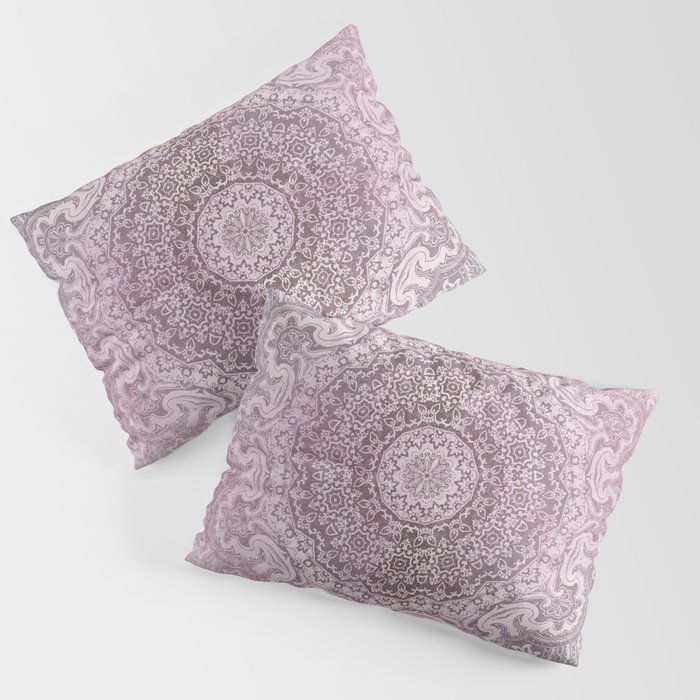 mauve paisley mandala Pillow Sham by MPZstudio Society6