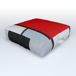 Composition with Large Red Plane, Yellow, Black, Gray and Blue by Piet Mondrian Outdoor Floor Cushion