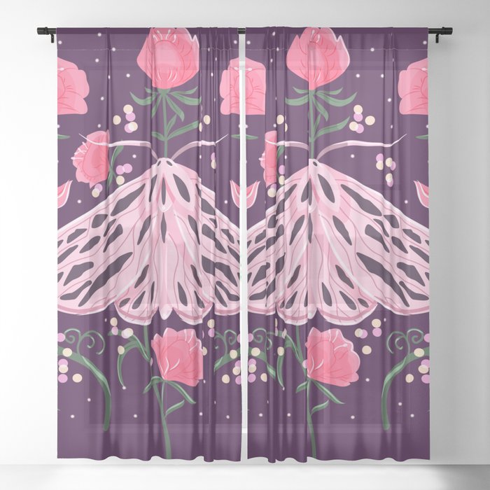 Moth pink Sheer Curtain