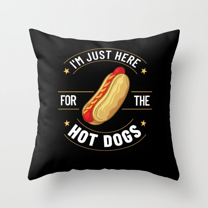 Hot Dog Chicago Style Bun Stand American Throw Pillow
