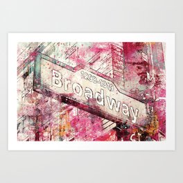 Broadway sign New York City Art Print