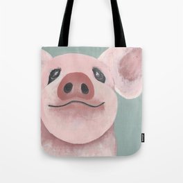 Original Painting - Farm Friends - Baby Pig - Cute Pig Painting Tote Bag